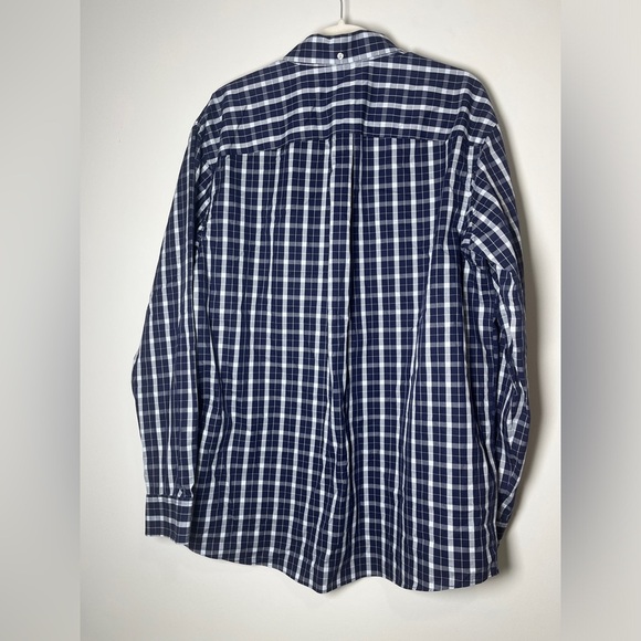 Duluth Trading Blue Plaid Wrinkle Fighter Relaxed Fit Button Down L - Picture 6 of 14